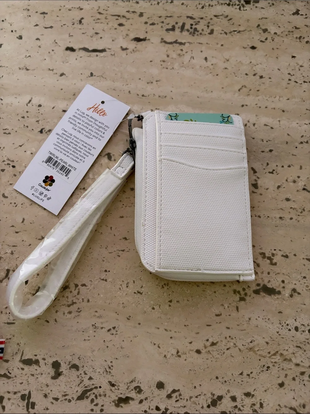 Lug Twirl Matte Luxe VL RFID Wristlet Wallet Pearl White